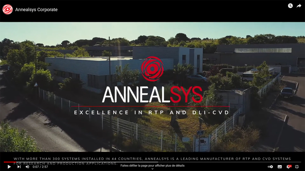 Annealsys corporate video : Rapid Thermal Processing and Direct Liquid Injection Deposition systems